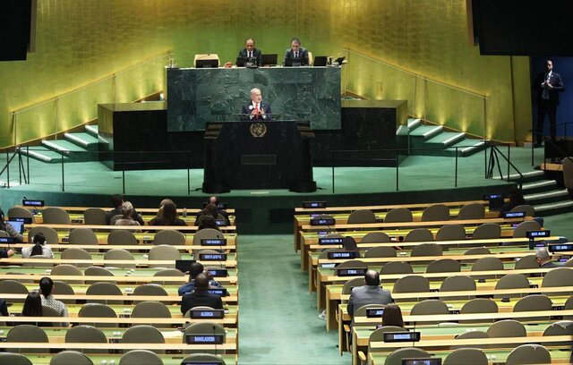 واکنش ایران به سخنرانی «نتانیاهو» در مجمع عمومی سازمان ملل در مقابل صندلیهای خالی