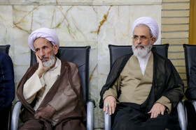 حضور آیت الله اعرافی رئیس حوزه های علمیه در مراسم اولین سالگرد شهادت سیدحسن نصرالله - قم