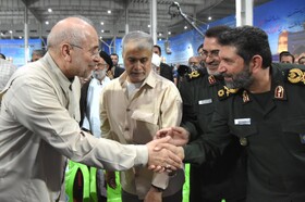 حضور سردار حسن زاده، فرمانده سپاه تهران بزرگ و محمدباقر قالیباف، رئیس مجلس شورای اسلامی در کنگره ملی بزرگداشت سه هزار شهید استان سمنان