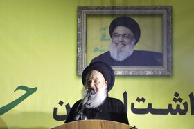 سخنرانی حجت‌الاسلام سیدیاسین موسوی، امام‌جمعه بغداد در مراسم گرامیداشت سالگرد سید حسن نصرالله در میدان شهدا - مشهد