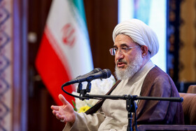 سخنرانی آیت الله اراکی، عضو مجمع تشخیص مصلحت نظام و مجلس خبرگان رهبری در بزرگداشت دبیران کل حزب‌الله با حضور رئیس مجلس ـ قم