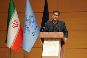 سخنرانی محمد حسن‌زاده رئیس دانشگاه معین استان اردبیل در محفل انس و مودت رزمندگان دفاع مقدس و مقاومت اردبیل