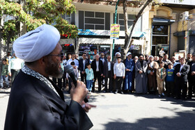 سخنرانی حجت الاسلام جلیل جلیلی امام جمعه اهر در راهپیمایی بشارت نصر در اهر