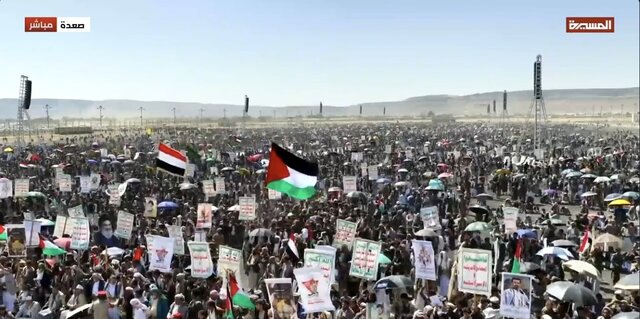 تظاهرات گسترده در یمن در حمایت از فلسطین