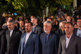 سید عباس صالحی، وزیر ارشاد و حسین علی امیری، استاندار فارس در مراسم بزرگداشت روز حافظ - شیراز 