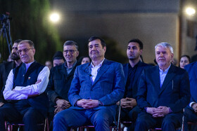 سید رضا صالحی امیری، وزیر میراث فرهنگی و گردشگری، احمد دنیامالی، وزیر ورزش و جوانان و محمود خسروی‌وفا، رئیس کمیته ملی المپیک در مراسم بدرقه کاروان اعزامی ایران به بحرین و ریاض