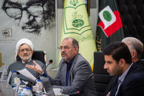 منصور انصاری معاون پژوهشی پژوهشکده امام خمینی در مراسم پیش نشست همایش بین‌المللی تحول در نقش و جایگاه زنان در پرتو اندیشه‌های امام خمینی