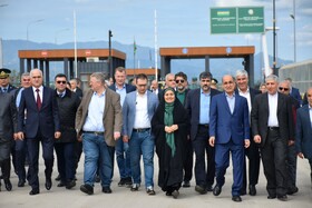 سفر زمینی وزیر راه ایران و معاون نخست‌وزیران روسیه و آذربایجان از باکو به آستارا