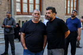 فرهاد بشارتی در مراسم تشییع پیکر «محمد کاسبی»