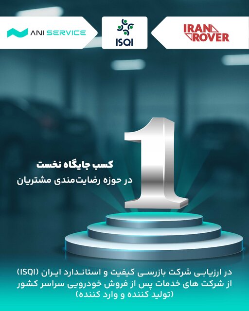 آنی‌سرویس موفق به کسب رتبه اول رضایتمندی مشتریان در حوزه خودروهای سواری سبک شد