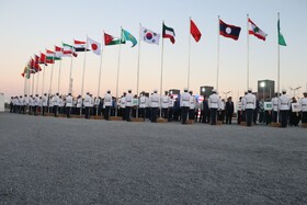 احترام نظامی به پرچم ایران در مراسم بازیهای آسیایی جوانان