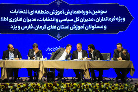  افتتاحیه سومین دوره همایش آموزش منطقه‌ای انتخابات، ویژه فرمانداران، مدیران کل سیاسی و انتخابات، مدیران فناوری اطلاعات و مسئولان آموزش استان‌های کرمان، فارس و یزد در سیرجان 