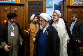 حضور آیت الله محمد جواد فاضل لنکرانی در کنگره بین المللی میرزای نائینی - قم