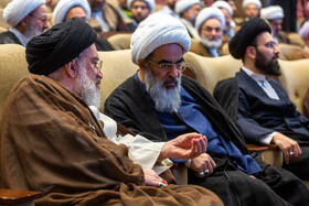 ِآیت الله سید احمد خاتمی و آیت الله محمدجواد فاضل لنکرانی در کنگره بین المللی میرزای نائینی - قم