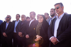 فرزانه صادق مالواجرد،وزیر راه و شهرسازی در مراسم آیین آغاز عملیات اجرایی تعریض و بهسازی آزادراه ساوه - سلفچگان
