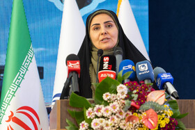 فرزانه صادق مالواجرد،وزیر راه و شهرسازی در مراسم آیین آغاز عملیات اجرایی تعریض و بهسازی آزادراه ساوه - سلفچگان