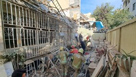 ریزش ساختمان قدیمی در خیابان جمهوری یک کشته و چهارمصدوم برجا گذاشت