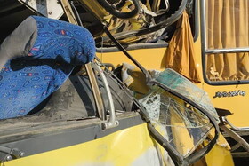 تصادف دو اتوبوس در جاده مخصوص کرج