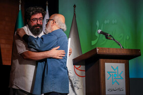 علیرضا داوودنژاد و مجید برزگر در مراسم یادبود ناصر تقوایی