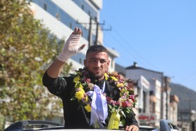 مراسم استقبال از سینا خلیلی نایب قهرمان کشتی آزاد امیدهای جهان در سوادکوه