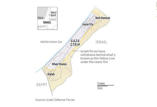 روایت وال استریت ژورنال از «خط زرد» غزه؛ اسرائیل در حال پیشروی است