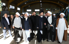 بازدید آیت‌الله اعرافی رئیس حوزه‌های علمیه کشور از کارخانه تولید اکسیژن سخای کوثر اردبیل