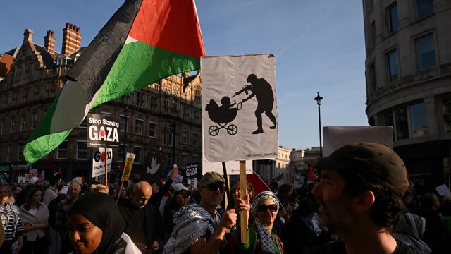 تجمعات لندن در اعتراض به نقض آتش‌بس غزه