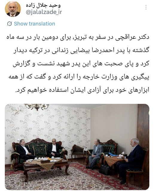 دیدار عراقچی با خانواده استاد دانشگاه ایرانی زندانی در ترکیه