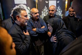 آذر منصوری در مراسم ترحیم سیدمحمد تاج‌زاده