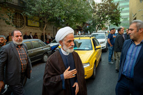 مجید انصاری در مراسم ترحیم سیدمحمد تاج‌زاده