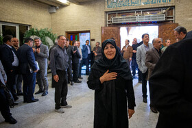 فخرالسادات محتشمی پور در مراسم ترحیم سیدمحمد تاج‌زاده