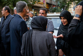 نادره رضایی در مراسم ترحیم سیدمحمد تاج‌زاده