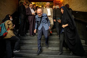 بهزاد نبوی در مراسم ترحیم سیدمحمد تاج‌زاده