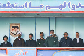  سخنرانی سردار رمضان شریف رئیس مرکز اسناد و تحقیقات دفاع مقدس سپاه کشور در راهپیمایی گرامیداشت روز ۱۳ آبان اراک