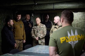 دیدار زلنسکی با نیروهای اوکراینی در نزدیکی پوکروفسک