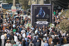 مراسم تشییع پیکر صابر کاظمی در شهرستان آق‌قلا استان گلستان