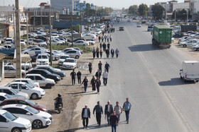 مراسم تشییع پیکر صابر کاظمی در شهرستان آق‌قلا استان گلستان
