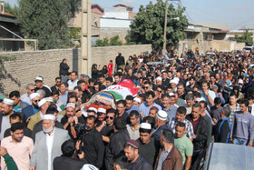مراسم تشییع پیکر صابر کاظمی در شهرستان آق‌قلا استان گلستان