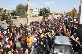مراسم تشییع پیکر صابر کاظمی در شهرستان آق‌قلا استان گلستان