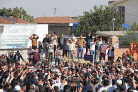 مراسم تشییع پیکر صابر کاظمی در شهرستان آق‌قلا استان گلستان