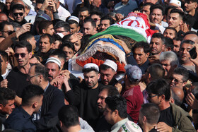 مراسم تشییع پیکر صابر کاظمی در شهرستان آق‌قلا استان گلستان