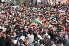 مراسم تشییع پیکر صابر کاظمی در شهرستان آق‌قلا استان گلستان