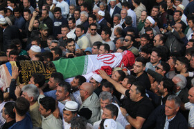 مراسم تشییع پیکر صابر کاظمی در شهرستان آق‌قلا استان گلستان