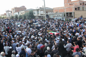 مراسم تشییع پیکر صابر کاظمی در شهرستان آق‌قلا استان گلستان