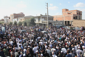 مراسم تشییع پیکر صابر کاظمی در شهرستان آق‌قلا استان گلستان