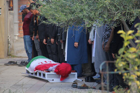 مراسم تشییع پیکر صابر کاظمی در شهرستان آق‌قلا استان گلستان