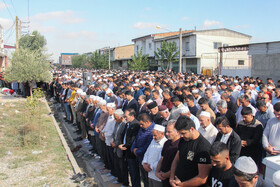 مراسم تشییع پیکر صابر کاظمی در شهرستان آق‌قلا استان گلستان