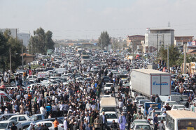 مراسم تشییع پیکر صابر کاظمی در شهرستان آق‌قلا استان گلستان