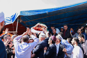 مراسم تشییع پیکر صابر کاظمی در شهرستان آق‌قلا استان گلستان