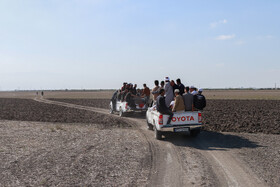 مراسم تشییع پیکر صابر کاظمی در شهرستان آق‌قلا استان گلستان